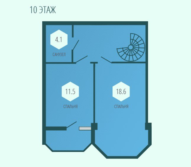 9 этаж 3-комнатн. 92.4 кв.м.